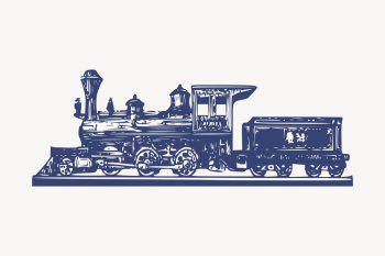 Train locomotive clipart, vintage illustration | Free Vector - rawpixel