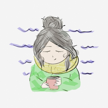 Girl in winter hand drawn | Free Photo - rawpixel
