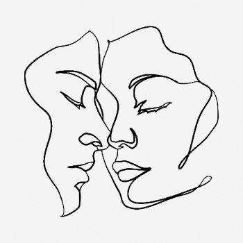 Monoline couple, hand drawn illustration. | Free Photo - rawpixel