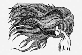 Flowing hair girl hand drawn | Free Photo - rawpixel
