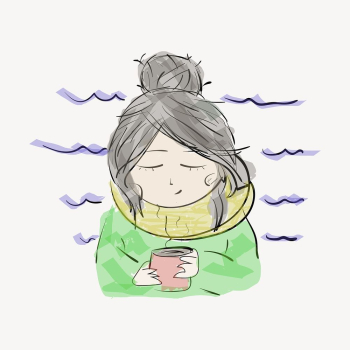 Girl in winter hand drawn, | Free Vector - rawpixel