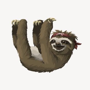 Sloth clipart, animal illustration vector. | Free Vector - rawpixel