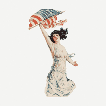 American flag lady vintage clipart, | Free PSD - rawpixel