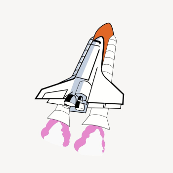 Launching rocket sticker, space vehicle | Free PSD - rawpixel