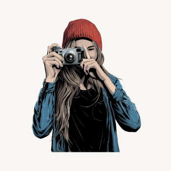 Woman photographer clipart, portrait illustration | Free Vector - rawpixel
