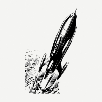 Rocket drawing clipart, vehicle illustration | Free PSD - rawpixel