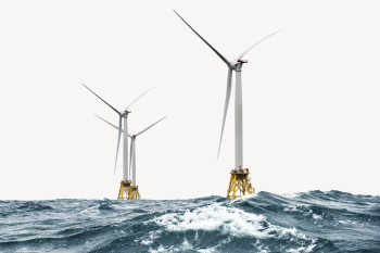Ocean wind farm background, sustainable | Free PSD - rawpixel