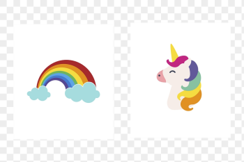 Rainbow & unicorn png cartoon | Free PNG - rawpixel