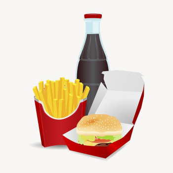 Junk food meal clipart, collage | Free PSD - rawpixel