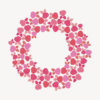 Pink floral wreath clipart, nature | Free Vector - rawpixel