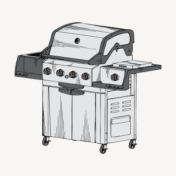 Barbeque grill drawing illustration. Free | Free Photo - rawpixel