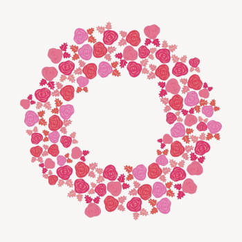 Pink floral wreath collage element, | Free PSD - rawpixel