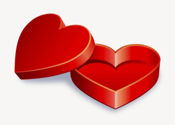 Valentine's heart chocolate box clipart, | Free PSD - rawpixel