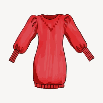 Red dress, apparel, marker art | Free Photo - rawpixel
