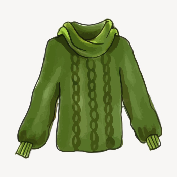 Green turtleneck sweater sticker, winter | Free Vector - rawpixel