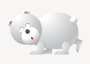 Happy polar bear clipart, cute | Free Photo - rawpixel