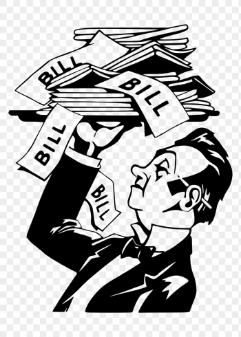 Png butler serving bills sticker, | Free PNG - rawpixel