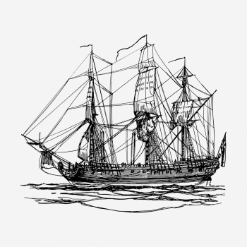 Sailing ship drawing, vintage vehicle | Free Photo - rawpixel