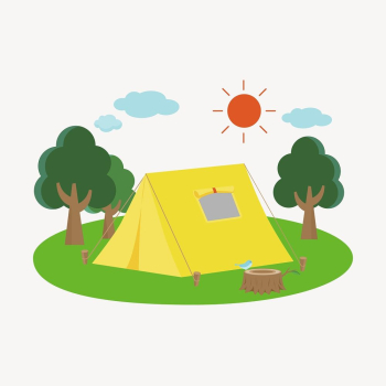 Camping site clipart, travel illustration. | Free Photo - rawpixel