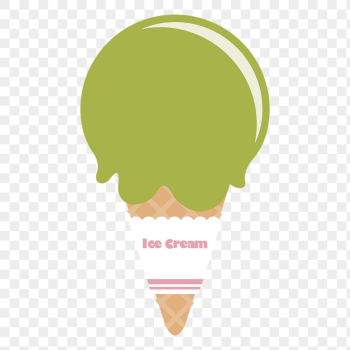 Png green tea ice-cream cone | Free PNG - rawpixel