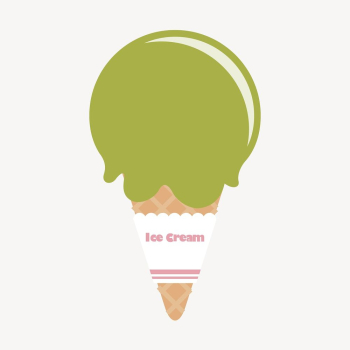 Green tea ice-cream cone clipart, | Free Vector - rawpixel
