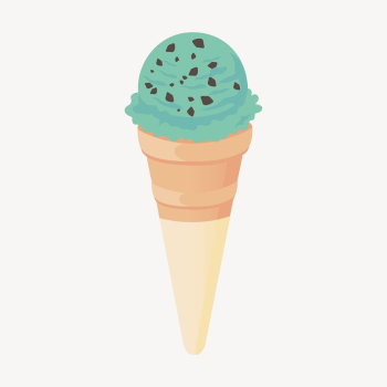 Mint chocolate chip ice-cream clipart, | Free Photo - rawpixel
