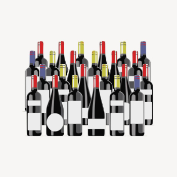 Wine bottles sticker, object illustration | Free PSD - rawpixel