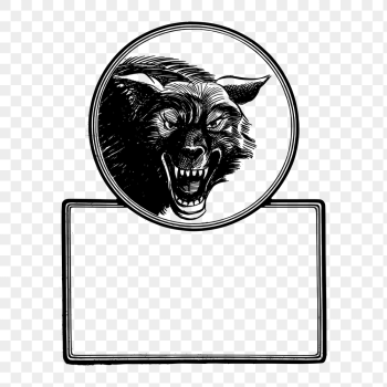 Wolf frame png sticker, vintage | Free PNG - rawpixel