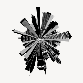Black cityscape clipart, abstract illustration. | Free Photo - rawpixel