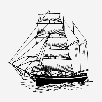 Sailing ship drawing, vintage vehicle | Free Photo - rawpixel