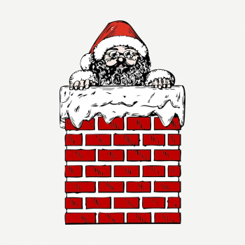 Santa Claus chimney sticker, vintage | Free PSD - rawpixel