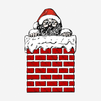 Santa Claus chimney clipart, vintage | Free Photo - rawpixel
