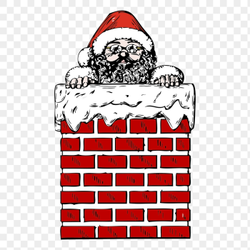 Santa Claus png chimney sticker, | Free PNG - rawpixel