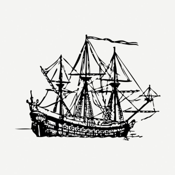 Sailing ship drawing, vehicle vintage | Free PSD - rawpixel