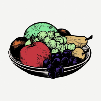 Fruit platter sticker, still life | Free PSD - rawpixel