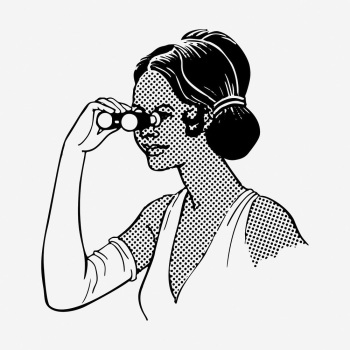 Woman looking through opera glasses | Free Photo - rawpixel