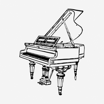 Grand piano clipart, musical instrument | Free Vector - rawpixel
