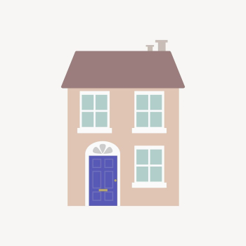 Cartoon house sticker, architecture illustration | Free Vector - rawpixel