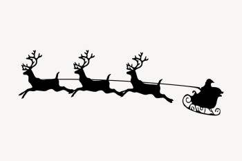 Santa sleigh drawing, Christmas illustration | Free PSD - rawpixel