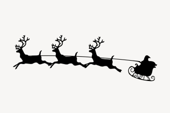 Santa sleigh drawing, illustration. Free | Free Photo - rawpixel