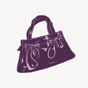 Purple handbag sticker, fashion illustration | Free Vector - rawpixel