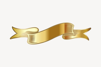Gold ribbon banner sticker, decorative | Free Vector - rawpixel
