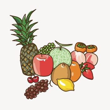 Various fruits sticker, healthy food | Free Vector - rawpixel