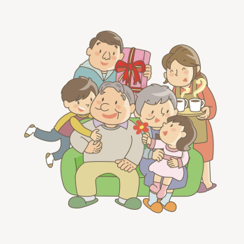 Cute family sticker, cartoon illustration | Free Vector - rawpixel