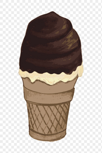 Chocolate ice-cream png cone sticker, | Free PNG - rawpixel