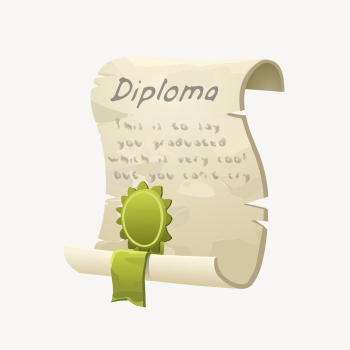 Diploma certificate clipart, stationery illustration | Free PSD - rawpixel
