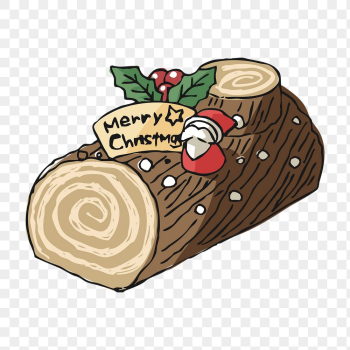 Christmas log png cake sticker, | Free PNG - rawpixel