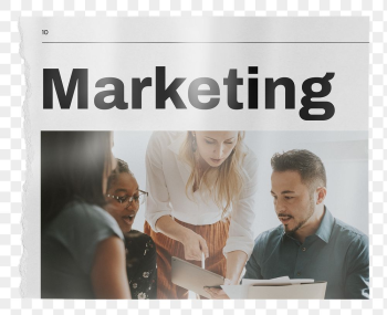 Business marketing png, teamwork newspaper | Free PNG - rawpixel