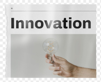 Innovation newspaper png sticker, hand | Free PNG - rawpixel