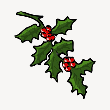 Holly berry clipart, Christmas illustration. | Free Photo - rawpixel